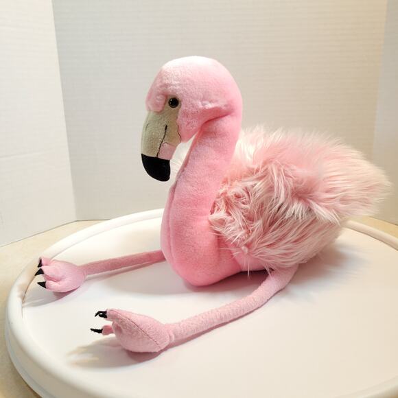 Pink Flamingo Stuffed Animal Plush Toy Bird Long Legs 17" Fluffy Wild Republic - Picture 3 of 16